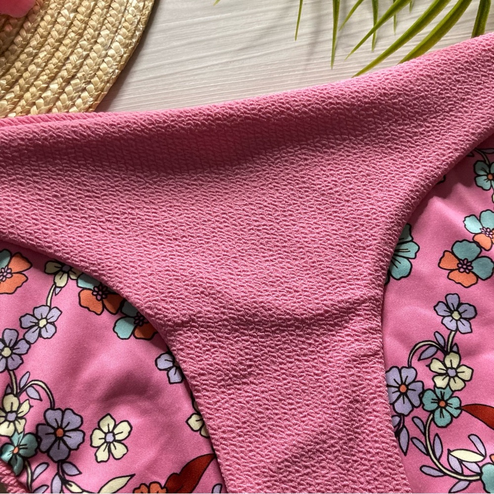Maaji •• Pink Reversible Floral Summer Cheeky Bikini Bottoms - Picture 2 of 9